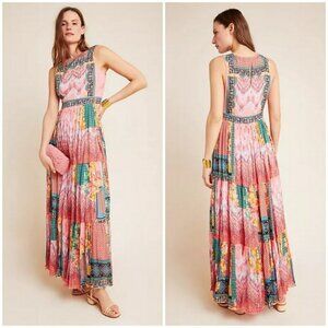 💕ANTHROPOLOGY BHANUNI By JYOTI💕 Alessandra Maxi Dress ~ Multi-Color Print 6